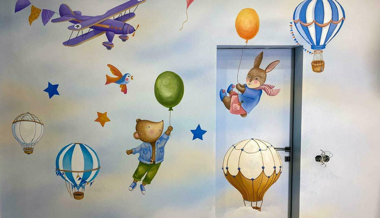 детская комната с рисунком Роспись в детской