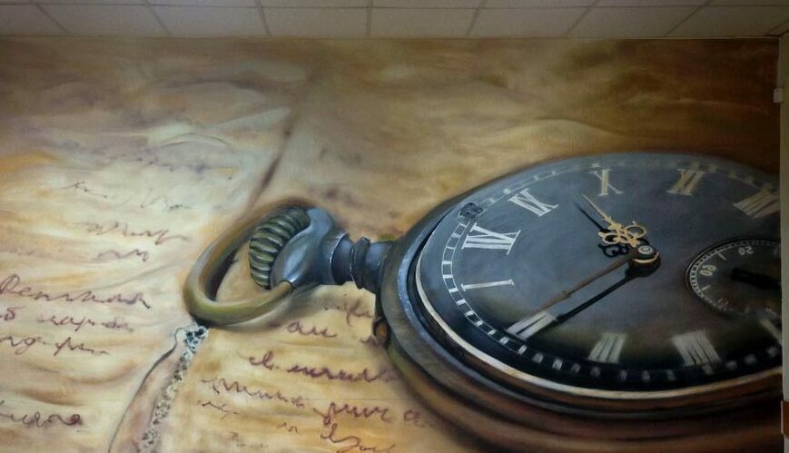 Библиотека частного колледжа интерьерная роспись