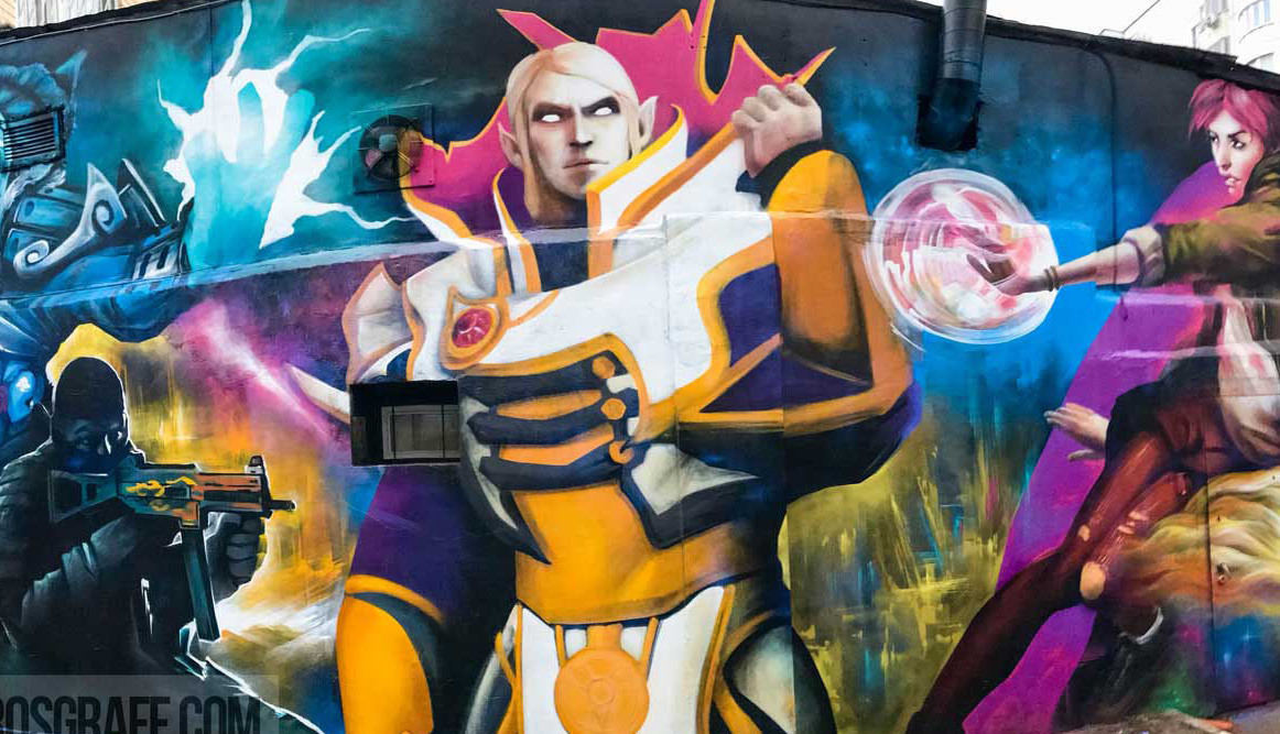 Роспись фасада компьютерного клуба Граффити компьютерный клуб