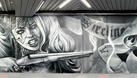 граффити для Fireline Company роспись стрелкового клуба